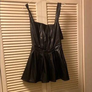 AKIRA Black Ruffled Ruched Mini Dress